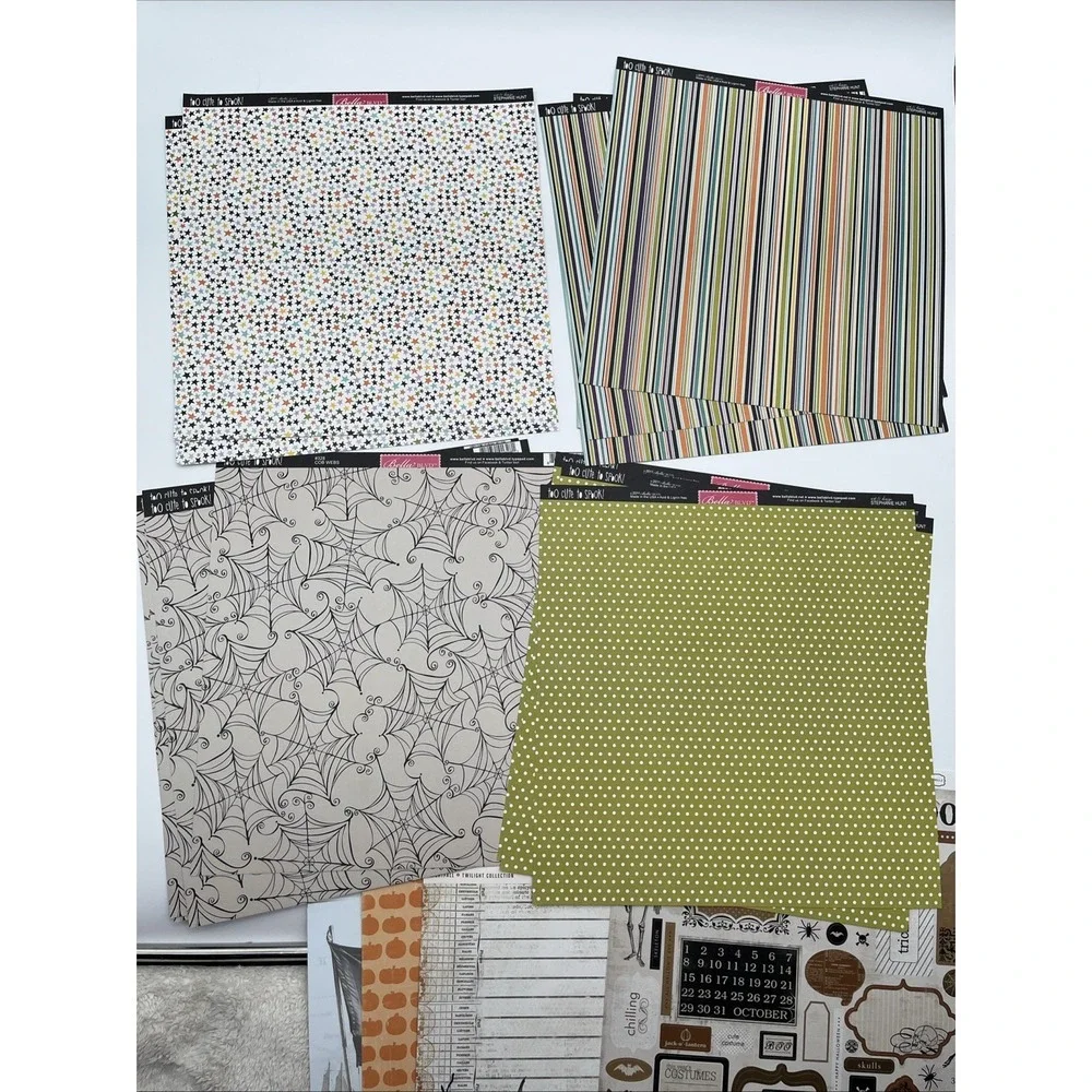 Vintage Halloween Scrapbook Paper Lot 12x12 My Mind's Eye Bella Blvd